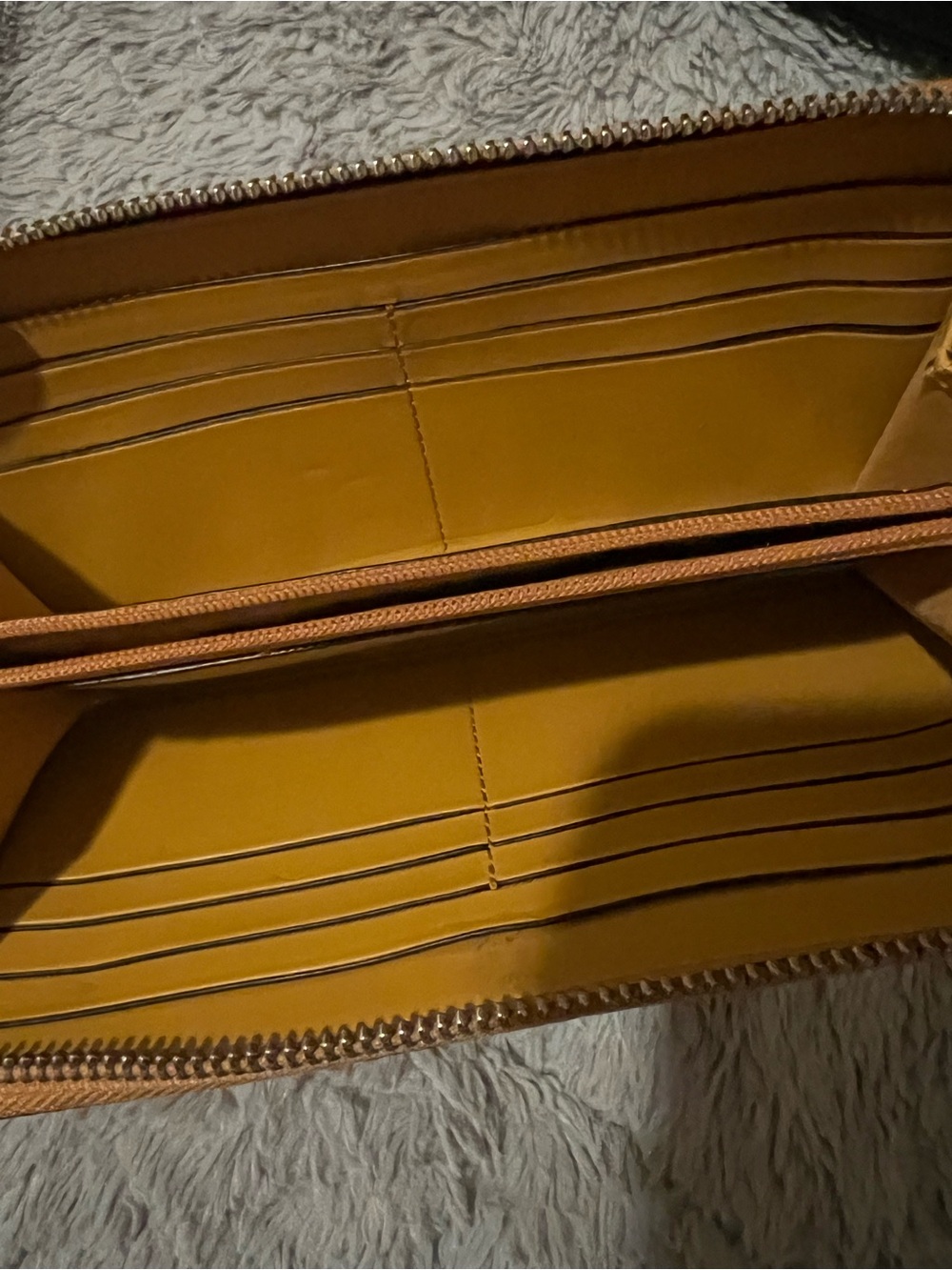 Coach Pebble Leather Zip Wallet in Mustard - Picture 5 of 5